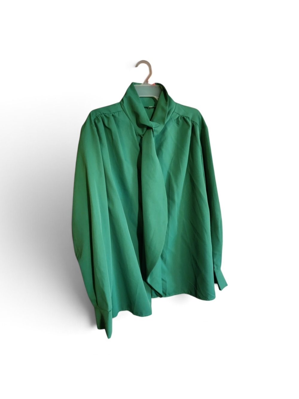 Lightweight Green Tie-Neck Shirt